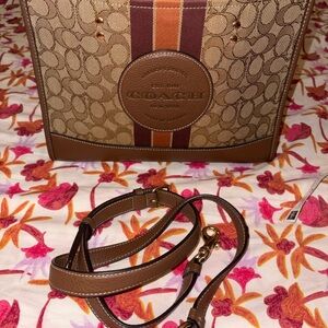 Coach Brown Crossbody Bag with Signature Monogram